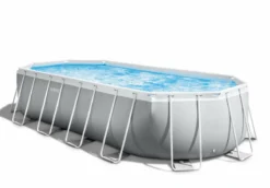 Intex Oval Prism Frame Pool - 610 X 305 X 122 Cm - Met Filterpomp En Accessoires -Zwembad Wereld 26798gn blanco