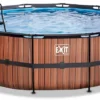 EXIT TOYS EXIT Wood Zwembad - 450 X 122 Cm - Met Zandfilterpomp En Trap -Zwembad Wereld 637 1200 exit wood zwembad o450x122cm met zandfilterpomp bruin