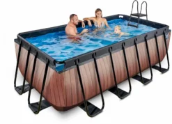 EXIT TOYS EXIT Wood Zwembad - 400 X 200 X 122 Cm - Met Zandfilterpomp En Trap -Zwembad Wereld 864 1200 exit 30 27 42 10 int 5