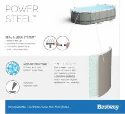 Bestway Power Steel Oval Zwembad - 488 X 305 X 107 Cm - Met Filterpomp En Accessoires -Zwembad Wereld 900 989 56448 02 power steel