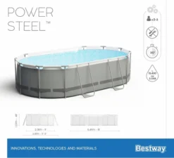Bestway Power Steel Oval Zwembad - 549 X 274 X 122 Cm - Met Filterpomp En Accessoires -Zwembad Wereld 900 989 56710 01 power steel