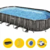 Bestway Power Steel Oval Zwembad - 732 X 366 X 122 Cm - Met Filterpomp En Accessoires -Zwembad Wereld bestway power steel oval zwembad 732 x 366 x 122 cm met filterpomp en accessoires