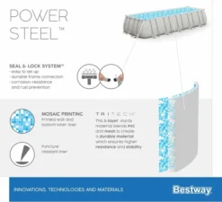 Bestway Power Steel Rectangular Zwembad - 640 X 274 X 132 Cm - Met Zandfilterpomp En Accessoires -Zwembad Wereld bestway power steel rectangular zwembad 640 x 274 x 132 cm set 21
