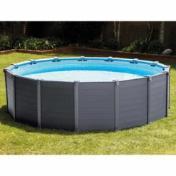 Intex Graphite Panel Pool - 478 X 124 Cm - Met Zandfilterpomp En Accessoires -Zwembad Wereld graphite panel