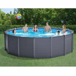 Intex Graphite Panel Pool - 478 X 124 Cm - Met Zandfilterpomp En Accessoires -Zwembad Wereld graphite panel pool1