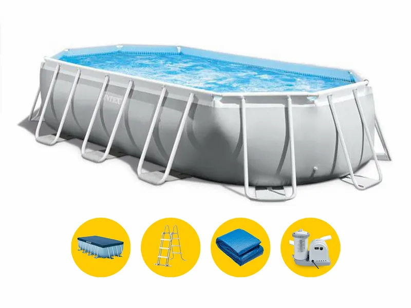 Intex Oval Prism Frame Pool - 503 X 274 X 122 Cm - Met Filterpomp En Accessoires 3 Intex Oval Prism Frame Pool - 503 X 274 X 122 Cm - Met Filterpomp En Accessoires