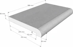 Scandi Roc Nevada Randtegel - Grey -Zwembad Wereld scandi roc nevada randtegel afmetingen