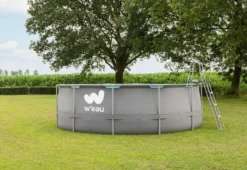W'eau Steel Frame Zwembad - 427 X 122 Cm - Met Filterpomp En Accessoires -Zwembad Wereld w eau zwembad voorkant